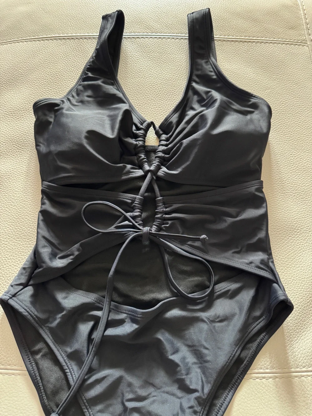 Women’s Black Cutout One-Piece Swimsuit - size S - NWT